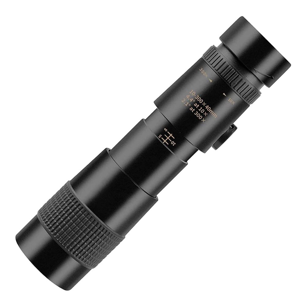 Monocular Telescope 4K 10-300X40mm Retractable Eyepiece with Smartphone Holder Tripod BAK4 Prism for Bird Watching/Hunting/Camping/Travelling/Hiking