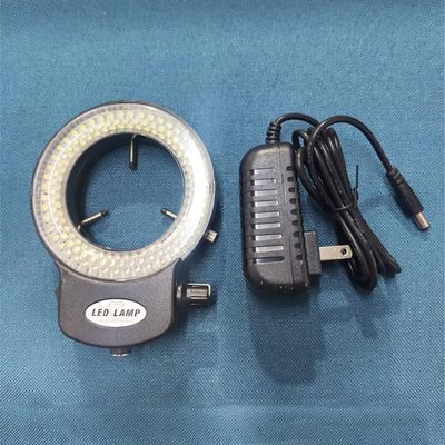 144 LED Bulbs Microscope Ring Light Illuminator Lamp US Plug Brightness Control (Black)