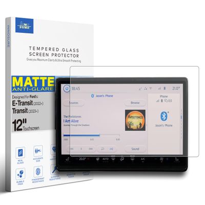 INNOSURE [Anti Glare] Tempered Glass Screen Protector for Ford E-Transit (2022/2023/2024/2025), Transit (2023/2024/2025) SYNC4 Infotainment 12" Touchscreen [9H] [Anti Fingerprint] (Matte)