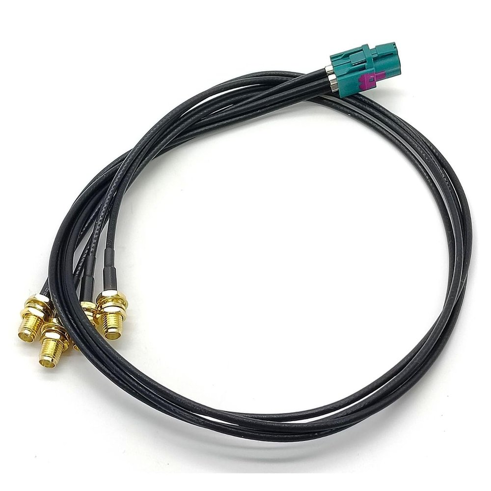 GXMRHWY Mini Fakra A Type Jack 4 in 1 Z Code to SMA Plug Female 4 Ports Vehicle Car Extension Cable Assembly 50cmCompatible with Rosenberger