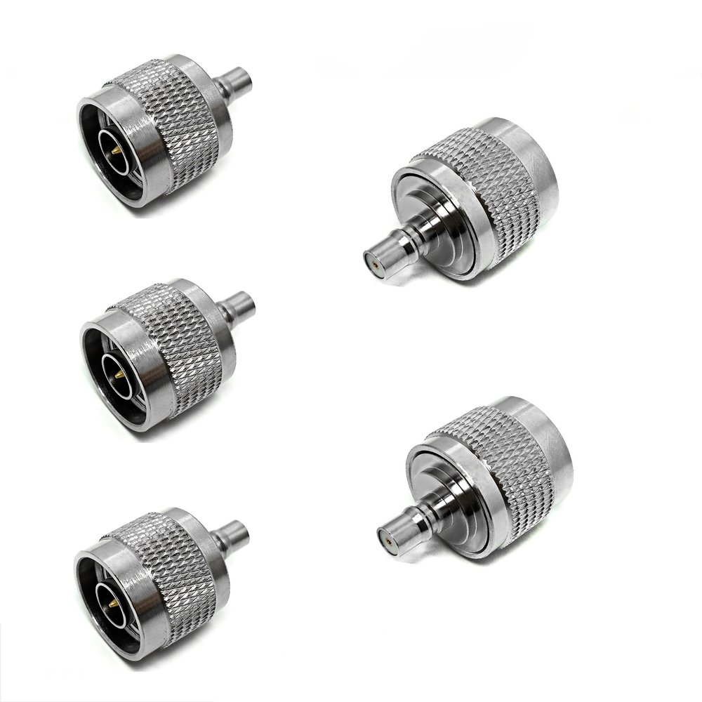 WORLDPEAK 5pcs N Male to QMA Female Coaxial Adapter N to QMA Adapter for Antennas, Broadcast, Radios, Wi-Fi, Telecom, Coaxial Cable
