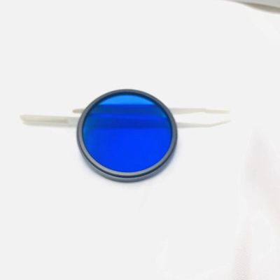 2Pcs Total Size Diameter 52mm with Frame Ring Light Blue IR Filter Glass
