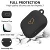 AIIEKZ Compatible with AirPods 3 Case Cover 2021, Soft Silicone Case with Gold Heart Pattern for AirPods 3rd Generation Case with Rhinestone Studded Letter A-Z Keychain (M Black) view 2