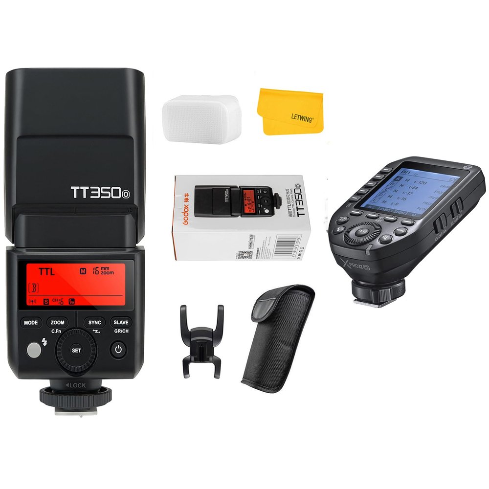 GODOX TT350o 2.4G HSS 1/8000s TTL GN36 Camera Flash Speedlite with Godox XProII-O XProIIO TTL Wireless Flash Trigger Transmitter Compatible for Olympus/Panasonic Mirrorless Digital Camera