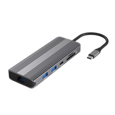Asukohu docking station Portable USB TypeC to Hdmi-Compatible-Adapter 10 in 1 Ports TypeC HUB 4K120Hz forDual Screen 8K-DP Port Laptop Display