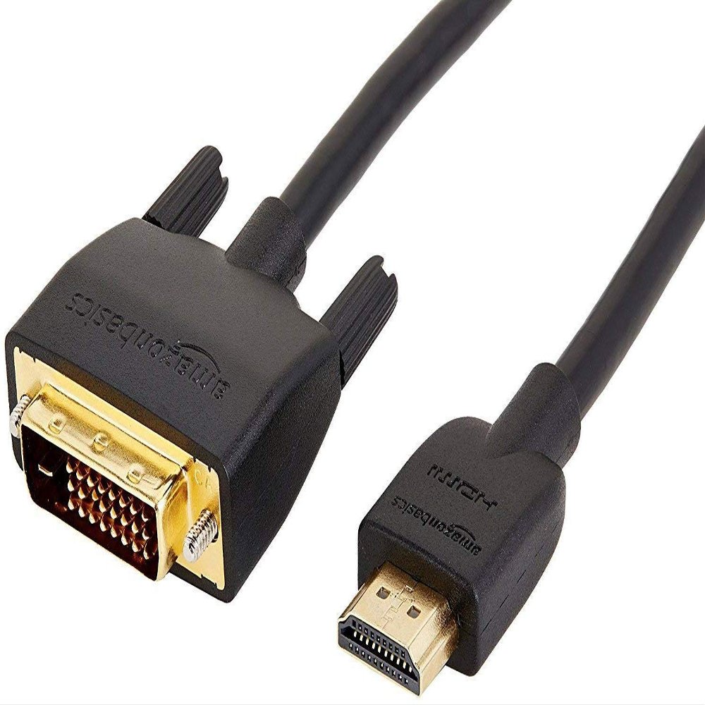Amazon Basics HDMI to DVI Adapter Cable, Bi-Directional 1080p, Gold Plated, Black, 6 ft, 36-Packs