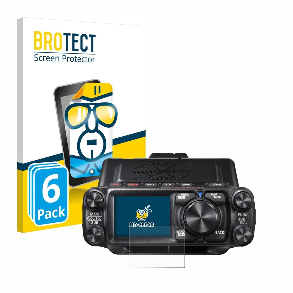 brotect 6-Pack Screen Protector compatible with Yaesu FTM-500DR - HD-Clear Protection Film