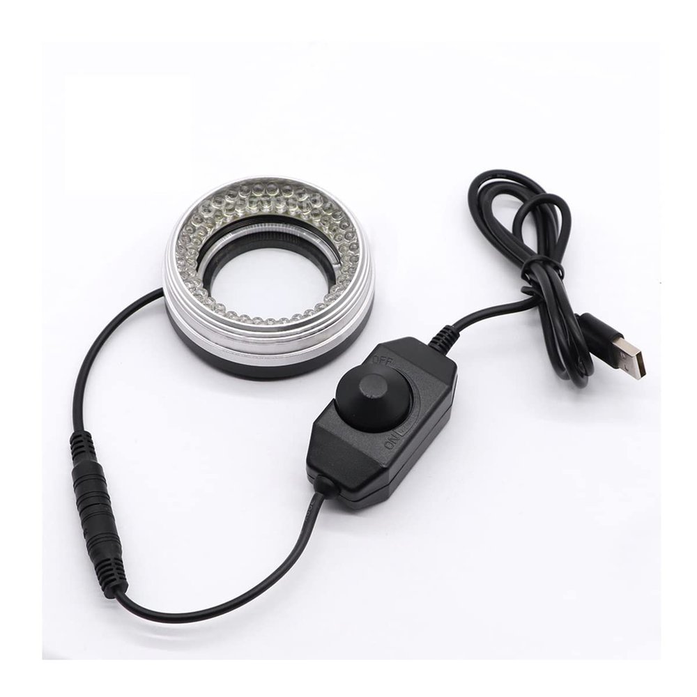 VAKUUM Lab Microscope Slides Ring Light 72LED Microscope Camera Illuminator Ring Light Source Adjustable Eye Protection White Lamp Microscope Parts