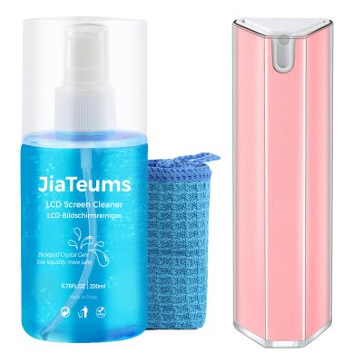JiaTeums Screen Cleaner Spray, (18ml Upgrade Extra Large Ver.) Phone Touchscreen Cleaning Spray for Mobile Phone Tablet Mac Car Device Screen - with 20ml Refill, Brush & Wipe Tool