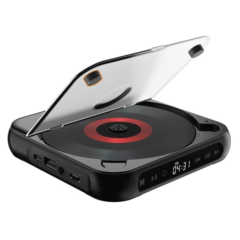 Portable CD Player,Anti-Skip/Shockproof Home Bluetooth CD Player,Desktop CDs Players with LCD Touch Screen,Rechargable Personal CDs Players for Car