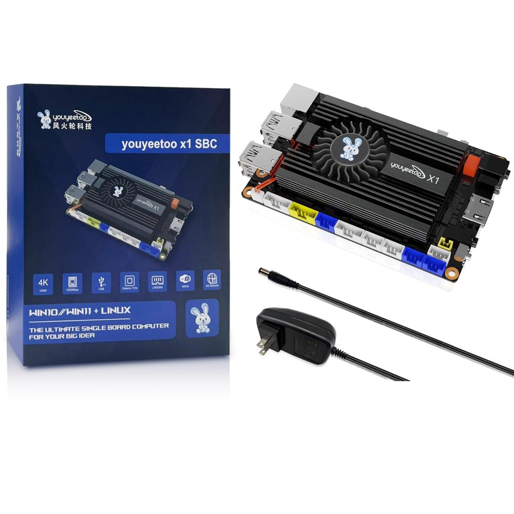 WayPonDEV youyeetoo X1 X86 Single Board Computer - A 64bit Windows 10/11/Linux Mini PC with Celeron N5105 CPU, Support Optional WiFi&BT NFC, PCIE3.0 M.2 2280 NVMe or SATA SSD (8GB RAM+0GB Storage)