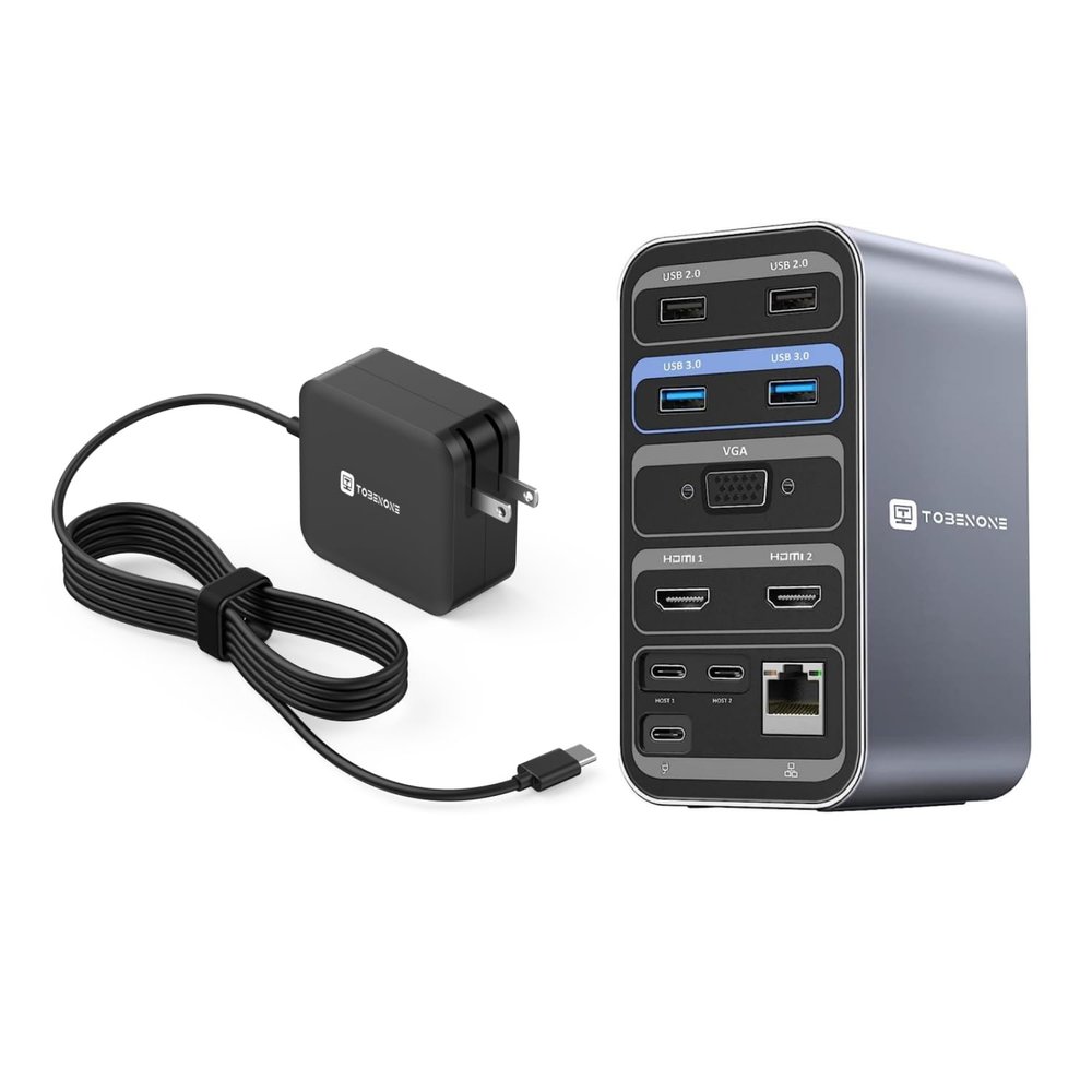 13-in-2 USB C Docking Station Dual Monitor with 100W Laptop Charger