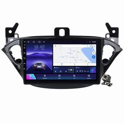 Charmstep Android 12 Car Radio Stereo for Opel Corsa 2014-2019, 9 Inch QLED Screen Support Navigation GPS CarPlay WiFi Bluetooth FM RDS Steering Wheel Control+Backup Camera,Ts10/4+32g