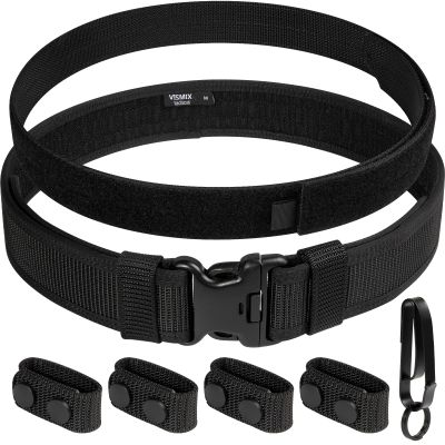 VISMIX Nylon Duty Belt 2" Hook Lining Outer With Loop Inner, Key Holder and Belt Keepers