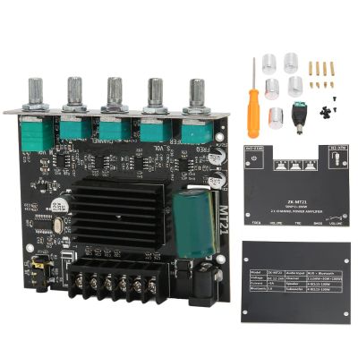Pilipane ZK 502T Amplifier Board with Treble and Bass Control, Amplifier Board, 2X50W 100W High Power Sound Stereo DC12 24V Digital Power Amplifier Board for Speakers