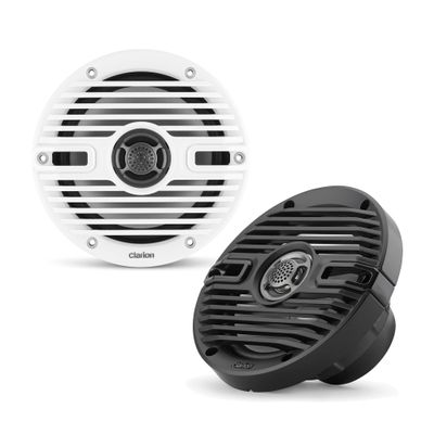 Clarion CMS-651-CWB 6.5-inch Coaxial Marine Speakers 30W RMS Power handling 1/2-inch (13 mm) Polymer Dome Tweeter Includes White & Black Classic Grilles