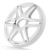 Clarion CMGP-101-SW 10-inch Premium Subwoofer Grille Sport Style, White, with Metallic Silver Accents view 1