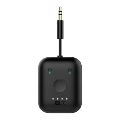 MEE Audio Connect Air in-Flight Bluetooth Wireless Audio Transmitter Adapter for up to 2 AirPods/Other Headphones; Works with All 3.5mm Aux Jacks on Airplanes, Gym Equipment, TVs, & Gaming Consoles