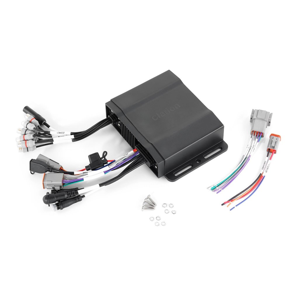 Clarion CMM-30BB Hideaway Marine Source Unit for use with NMEA 2000 MFD or CMR Remote, 8-Channel RCA Output