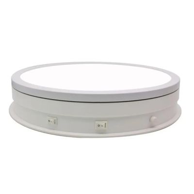 ERICAT Motorized Rotating Display Stand with LED Light, 360 Degree Automatic Mute Spin Turntable, 30cm Diameter Adjustable Brightness and Quiet Without Noise, Max Load 20kg, for Shop Display, Video
