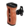 Wooden Handle Grip Left Right, Wooden Camera Cage Handle Grip with 1/4 Inch Screw Hole, 3/8 Inch Screw Hole, Cold Shoe Mount, Ergonomic Design view 1