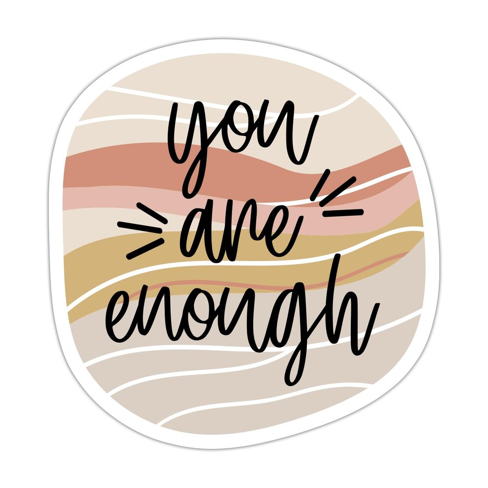 ZURRAM You are Enough Motivational Positive Affirmation Sticker, Vinyl Waterproof Inspirational Encouraging Quotes Stickers Decals for Laptop Water Bottle Notebook