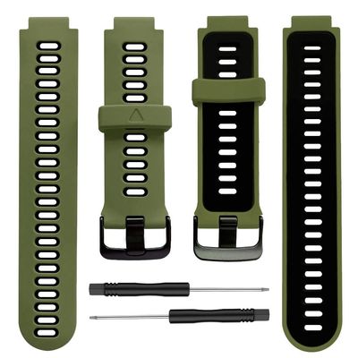 GANYUU Colorful Sports Watch Band For Garmin Forerunner 735XT 735/220/230/235/620/630 Watch Soft Silicone Strap Replacement Bracelet (Color : Army Green Black)