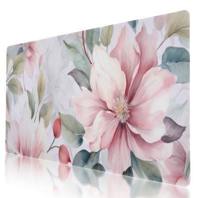 Cute Colorful Flowers Pattern Mouse Pad 35.5 x 16 Inch, Non-Slip Rubber Base, Ergonomic Design for Pain Relief, Perfect for Computer Users