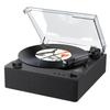MYKESONIC Fully Automatic Record Player, Bluetooth Belt Drive Vinyl Turntable, Magnetic AT-3600L Cartridge, Bluetooth in & Out, Hi-Fi Stereo Speakers, Aux in Headphone, RCA Out, Anti-Resonance - Black view 1