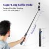 Kaitezenz Selfie Stick Tripod for Gopro Camera, 62" Extendable Tripod Stand with 360 Ball Head 1/4" Screw, Portable Lightweight Camera Tripod for GoPro Max Hero 13 12 11 10 9 8 DJI OSMO Action Camera view 2