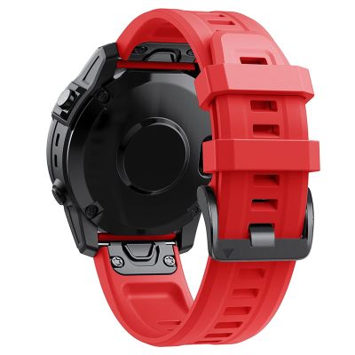 EZZON Official Silicone 26 22mm Quick Release Watchband Wriststrap for Garmin Fenix 7 7X 6 6X 5X 5 3 HR Smart Watch Easyfit Wrist Band (Color : Black Yellow, Size : Forerunner 935 945)