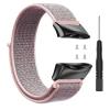 Nylon Strap Compatible with Garmin Forerunner 45/45S Watch Band for Garmin Swim 2 Smartwatch Replacement Wrist Band Accessory Metal connectors (black-pink) view 1