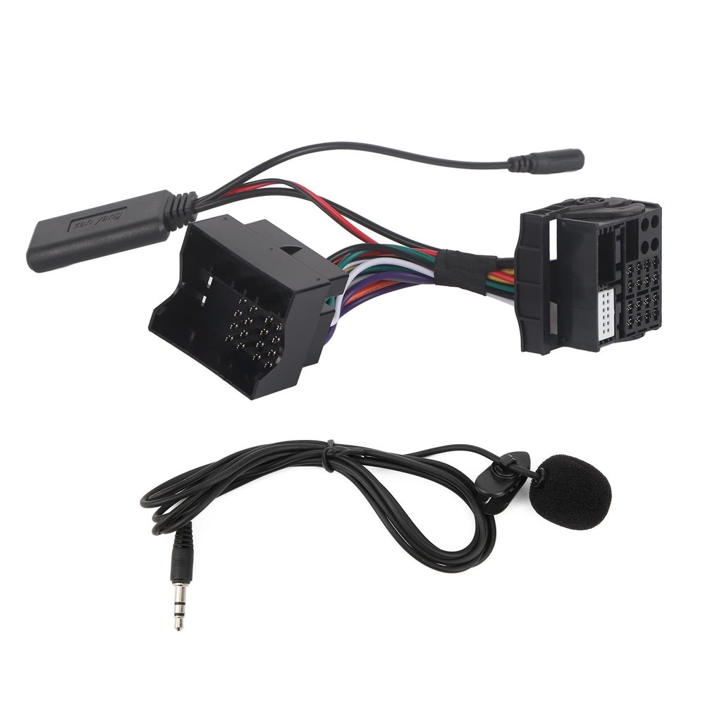 Acouto for RCD 510 Bluetooth Module, Car Microphone with AUX Bluetooth Adapter for RNS 310 510 for RCD 300 310 510, Microphone Adapter Auxiliary Audio Wire 150cm/59in Length Replacement