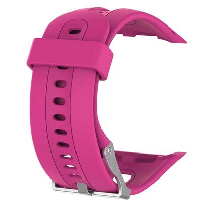 DJDLFA 25cm 22cm Silicone WatchBand For Garmin Forerunner 10 15 GPS Sports Running Watch Wristband Protective Cover Case Bracelet Strap (Color : Rose band, Size : Forerunner 15)