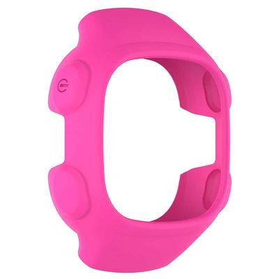 DJDLFA 25cm 22cm Silicone WatchBand For Garmin Forerunner 10 15 GPS Sports Running Watch Wristband Protective Cover Case Bracelet Strap (Color : Rose shell, Size : Forerunner 10)