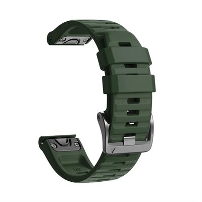 CYSUE Silicone Quick Release Watchband Strap for Garmin Fenix 7X 7 6X Pro Watch Easyfit Wrist Band 26 22MM Strap (Color : Army Green, Size : Forerunner 935 945)