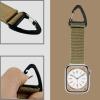 Nylon Strap Compatible with Apple Watch Fob Clip Holder Carabiner,Military Tactical Band Breathable Molle Webbing Canvas Keychain with Metal Buckle for iWatch Series Ultra 8 7 6 5 4 3 2 1 SE view 2