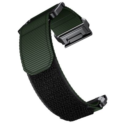KAVJU For Garmin Watch Bands Compatible Fenix 7X 6X Pro GPS 5X 3HR Descent Mk1 Mk2 Titanic Strap 26mm Quick Release Nylon Canvas Strap (Color : Army green, Size : Fenix3 sapphire)
