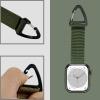 Nylon Strap Compatible with Apple Watch Fob Clip Holder Carabiner,Military Tactical Band Breathable Molle Webbing Canvas Keychain with Metal Buckle for iWatch Series Ultra 8 7 6 5 4 3 2 1 SE view 2