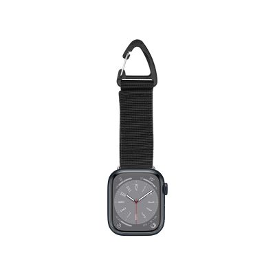Nylon Strap Compatible with Apple Watch Fob Clip Holder Carabiner,Military Tactical Band Breathable Molle Webbing Canvas Keychain with Metal Buckle for iWatch Series Ultra 8 7 6 5 4 3 2 1 SE
