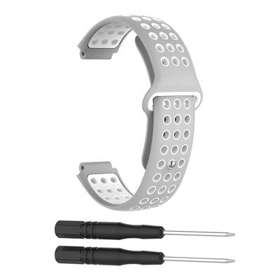 ANZOAT Silicone Watch band For Garmin Forerunner 220 230 235 630 620 735 Approach S20 S6 S5 GPS SamrtWatch Wrist bands Sport (Color : Gray-white)