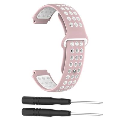 ANZOAT Silicone Watch band For Garmin Forerunner 220 230 235 630 620 735 Approach S20 S6 S5 GPS SamrtWatch Wrist bands Sport (Color : Pink-white)