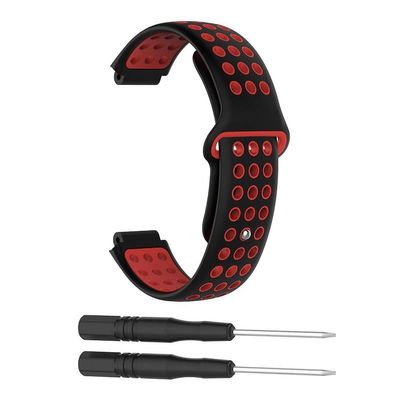 ANZOAT Silicone Watch band For Garmin Forerunner 220 230 235 630 620 735 Approach S20 S6 S5 GPS SamrtWatch Wrist bands Sport (Color : Black-red)