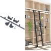 Sliding Library Ladder Black Track Kit, Hook On Tensible Rolling Ladder Hardware Library Sliding Ladder Hardware Kit 3.3ft-26.2ft Track/Rail(No Ladder), Limited to Ladder Thickness 2.5cm (Size : 23ft view 1