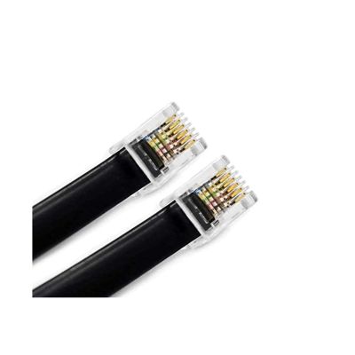FUzha RJ11 RJ12 6P6C Data Cable, Male to Male Modular Data Cord Straight Reverse Wiring Pinout Telephone Handset Voice Extension Cable(3m,Straight Pinout)