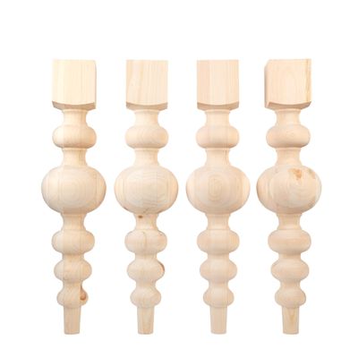 CAROLINA LEG CO. Massive Modern Chunky Pine Dining Table Legs - Handmade in USA - Set of 4 Wooden Legs with Large Center Ball (6.75 Diameter) - Ideal for Custom Furniture Projects