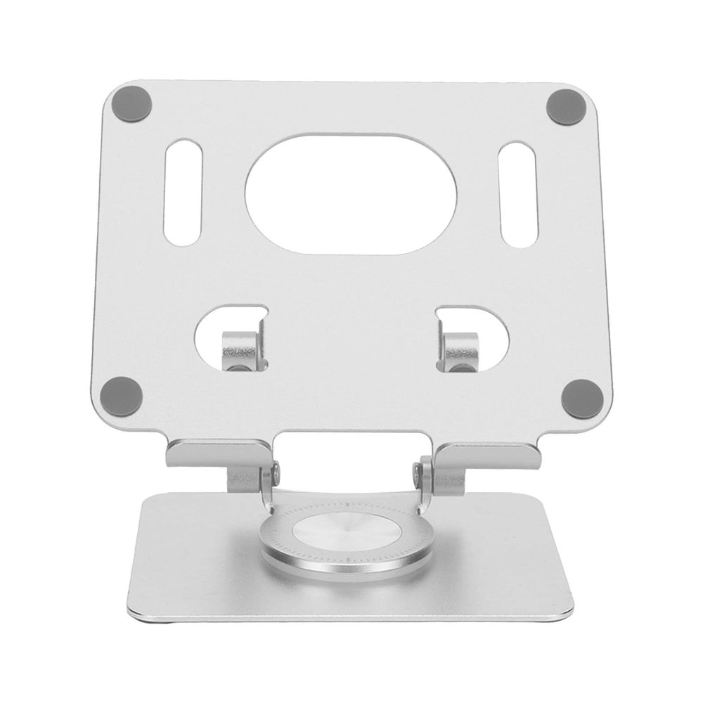 Adjustable Tablet Stand 360 Degrees Rotation Folding Hollow Heat-dissipating Aluminum Alloy Desktop Tablet Stand Silver