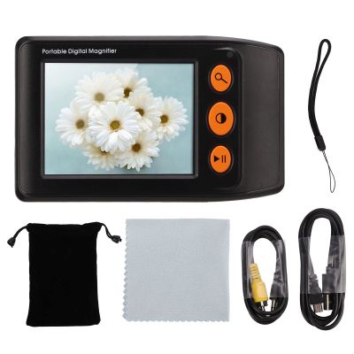 Tyenaza Digital Video Magnifier, 3.5in LCD Screen Electronic Video Magnifier 2X to 25x Zoom Handheld Magnifier Reading Aids for Low Vision