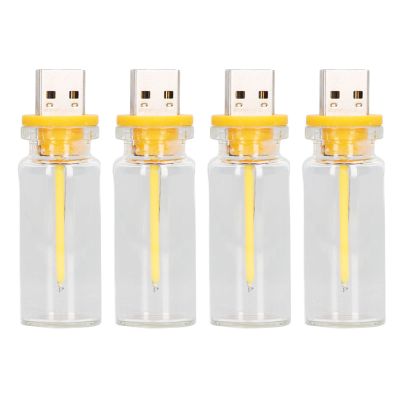 Tyenaza USB Night Light, 4Pcs USB Night Light Glass Plug in Light Portable 5V Office Home Lighting Supplies