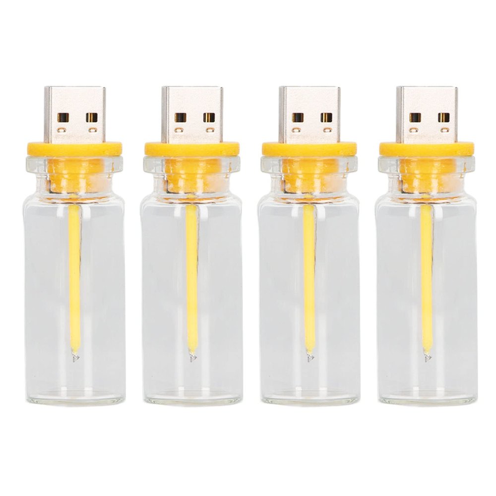 Tyenaza USB Night Light, 4Pcs USB Night Light Glass Plug in Light Portable 5V Office Home Lighting Supplies